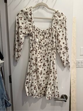 Faithfull the Brand Brown Floral Linen Sundress